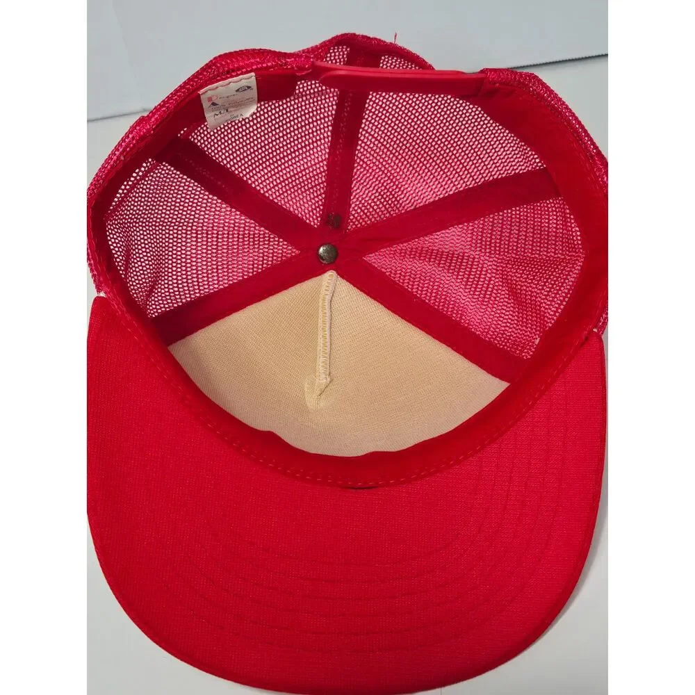 Vintage 80's Mission Hill Spartans Trucker Hat | Designer Award | Red/White
